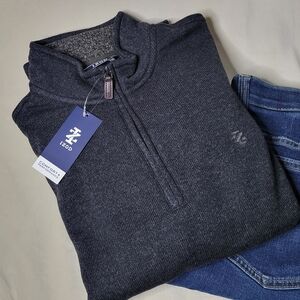 IZOD Men's Dark Gray Quarter Zip Sweater